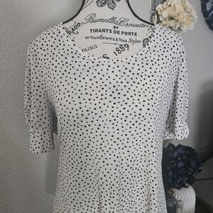 NAIF Black and White Polka Dot Blouse